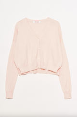 Cashmere Cropped Cardigan in Pink