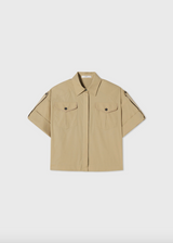 Short Sleeve Safari Shirt in Khaki