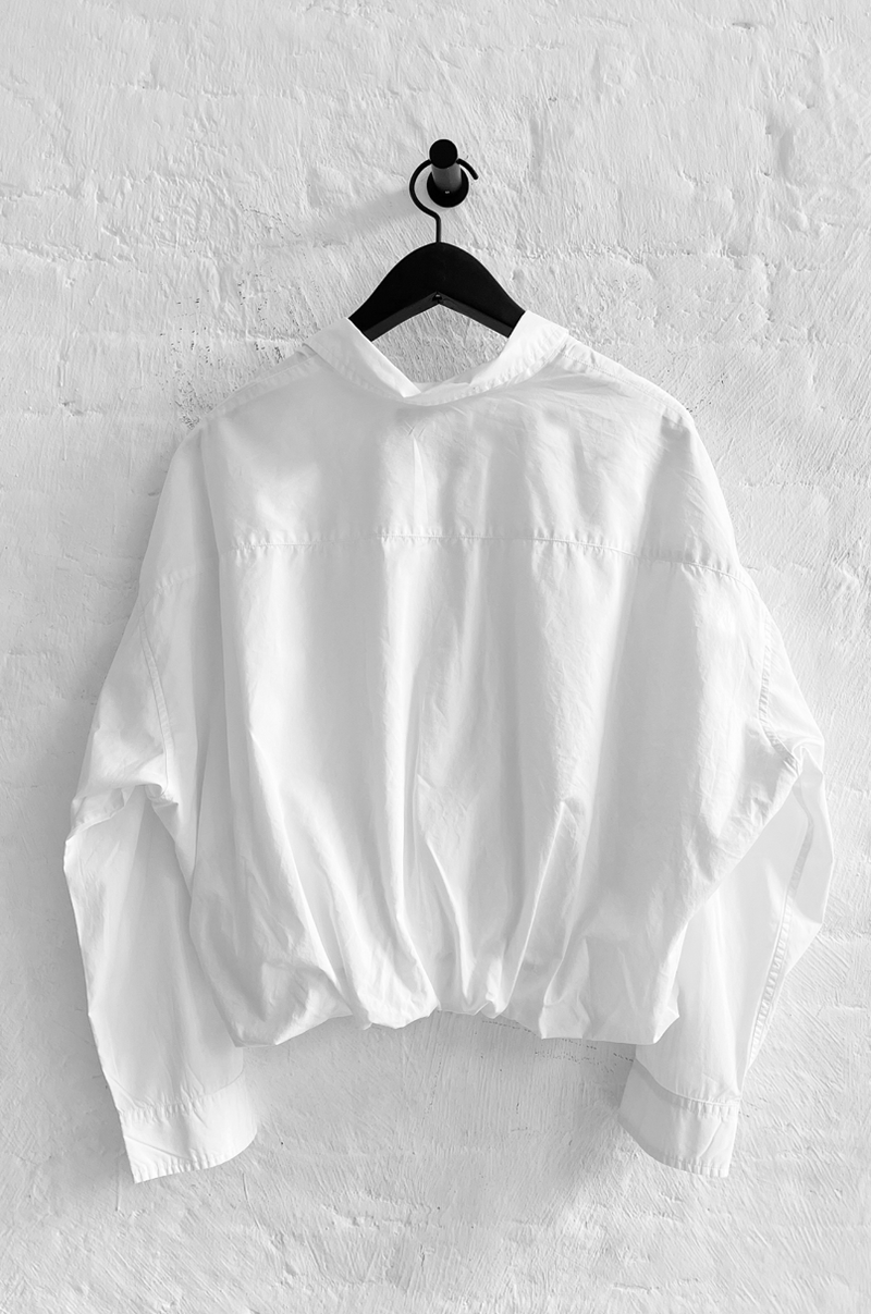Crossover Bubble Shirt in White