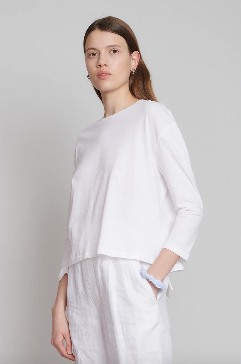 Organic Wide Cropped T-Shirt in White
